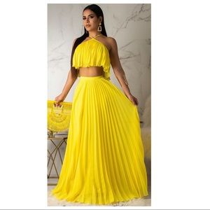 Yellow Two Piece Set - Maxi Skirt